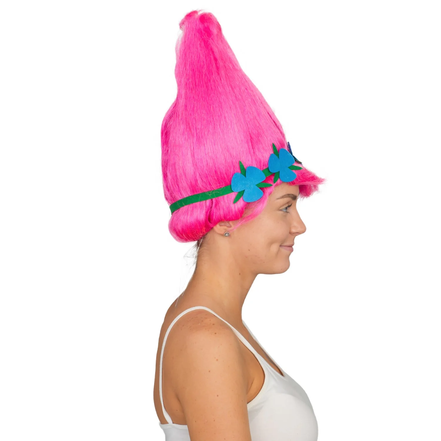 Princess Troll Movie Pink Adult Deluxe Halloween Costume Cosplay Wig - Image 6