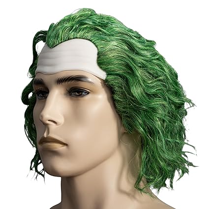 Psycho Clown Joke Villain Green Hair Wig - Image 2