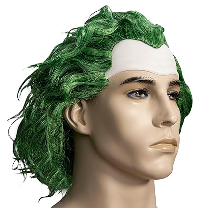 Psycho Clown Joke Villain Green Hair Wig - Image 6
