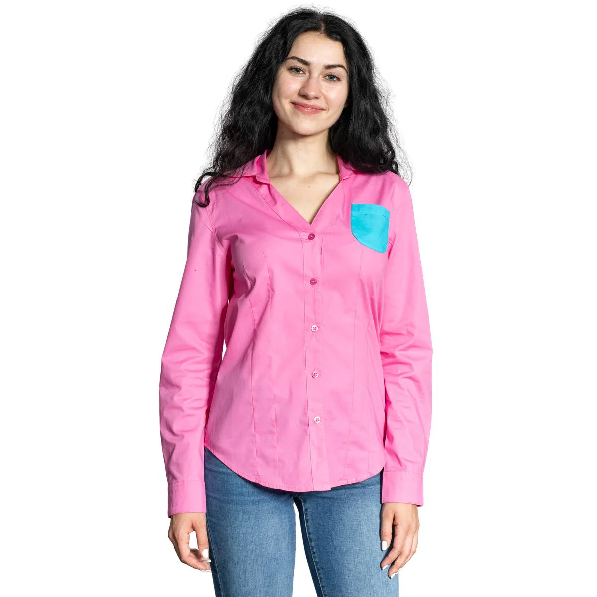 Ramona Pilgrim Movie Halloween Cosplay Costume Pink Blue Pocket Top - Image 2