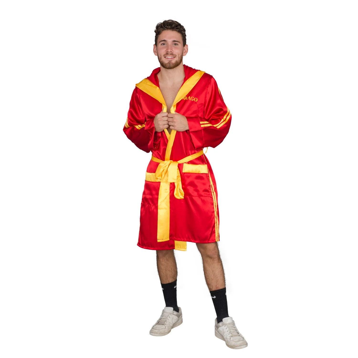 Red Ivan Drago Satin Robe and Short Set - Image 9