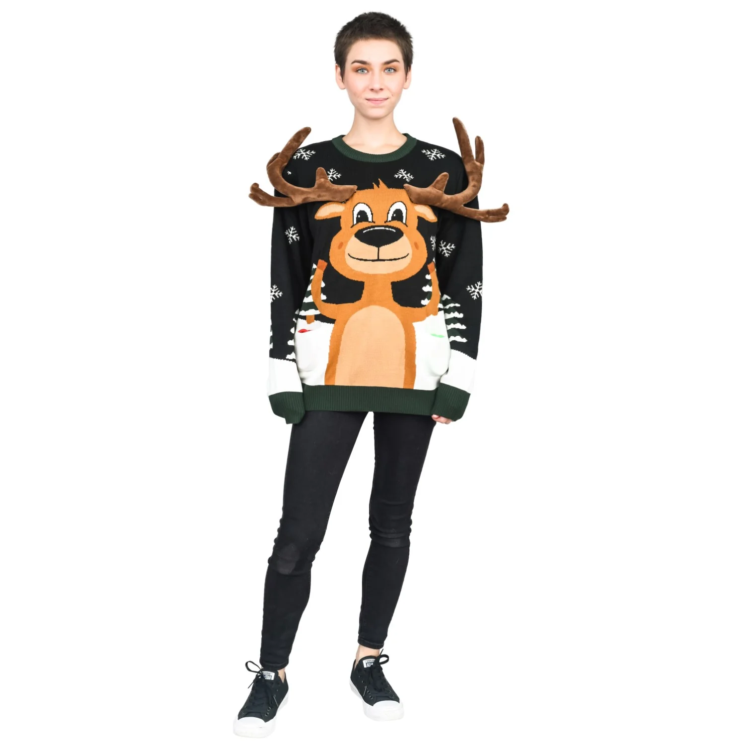 Funny Unisex Reindeer Ring Toss 3D Ugly Christmas Sweater - Image 7