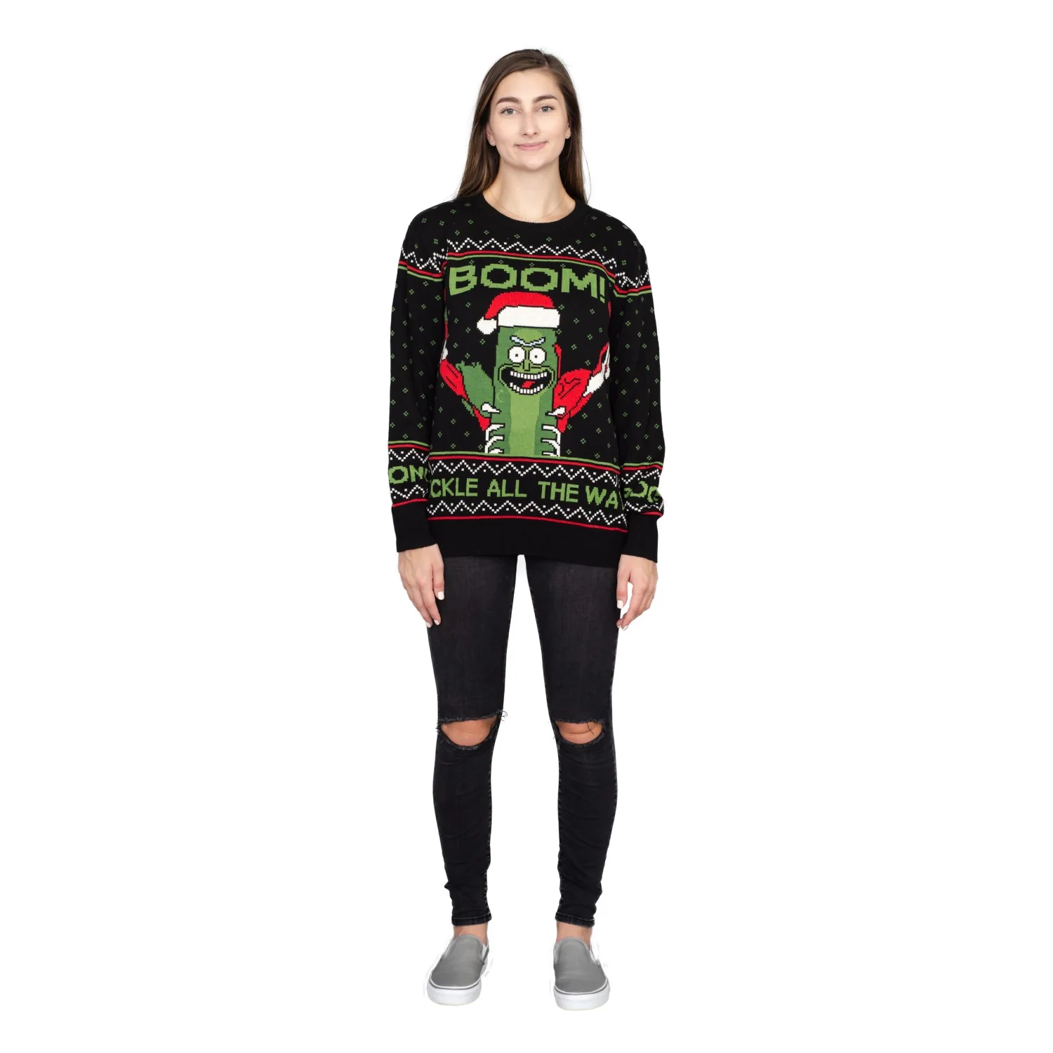 Rick and Morty Boom! PickleRick Adult Ugly Christmas Sweater - Image 6