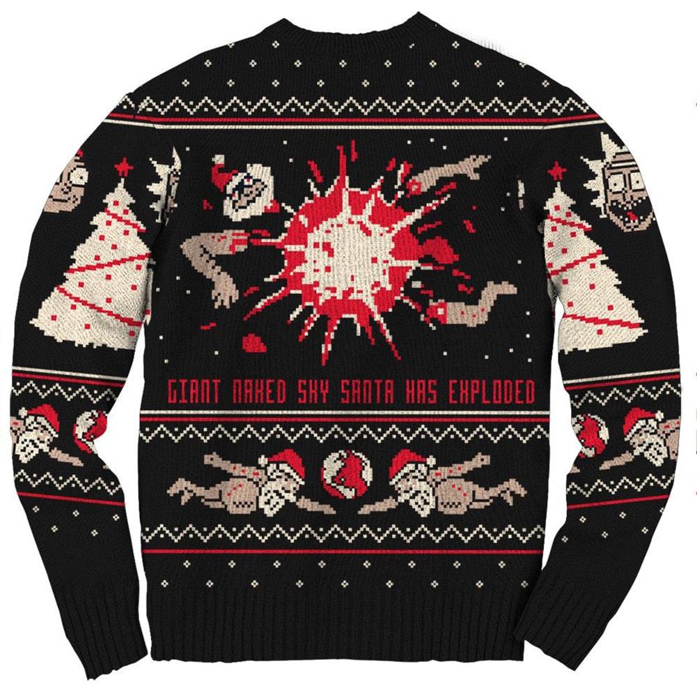 Rick and Morty Exploding Santa Ugly Christmas Sweater - Image 3