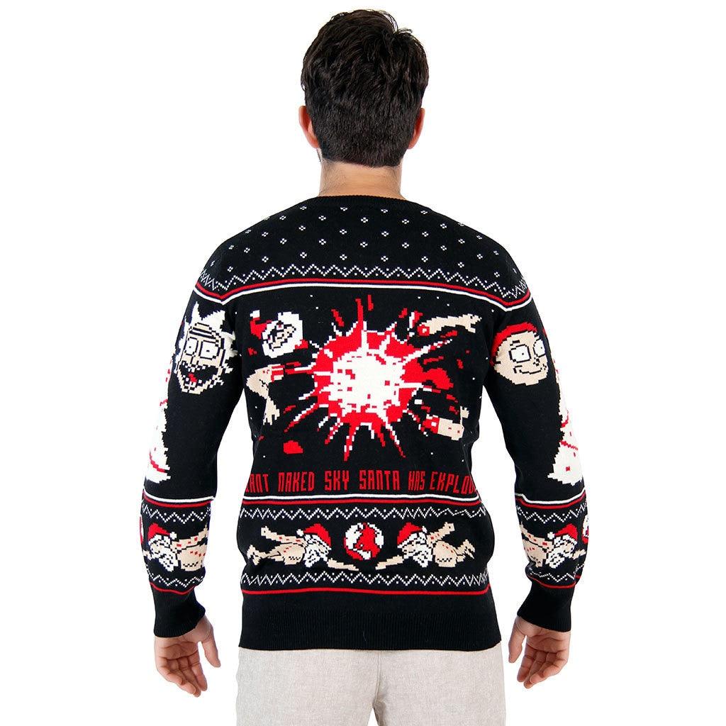 Rick and Morty Exploding Santa Ugly Christmas Sweater - Image 4