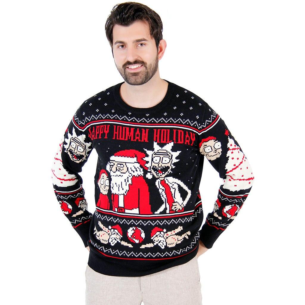 Rick and Morty Exploding Santa Ugly Christmas Sweater - Image 5