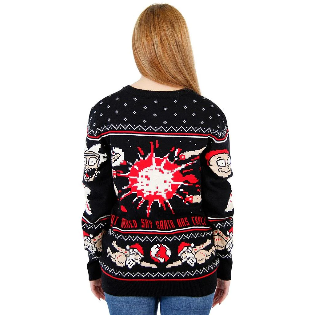 Rick and Morty Exploding Santa Ugly Christmas Sweater - Image 7