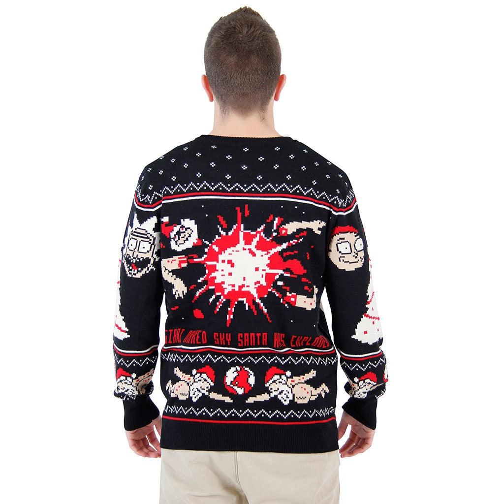 Rick and Morty Exploding Santa Ugly Christmas Sweater - Image 8