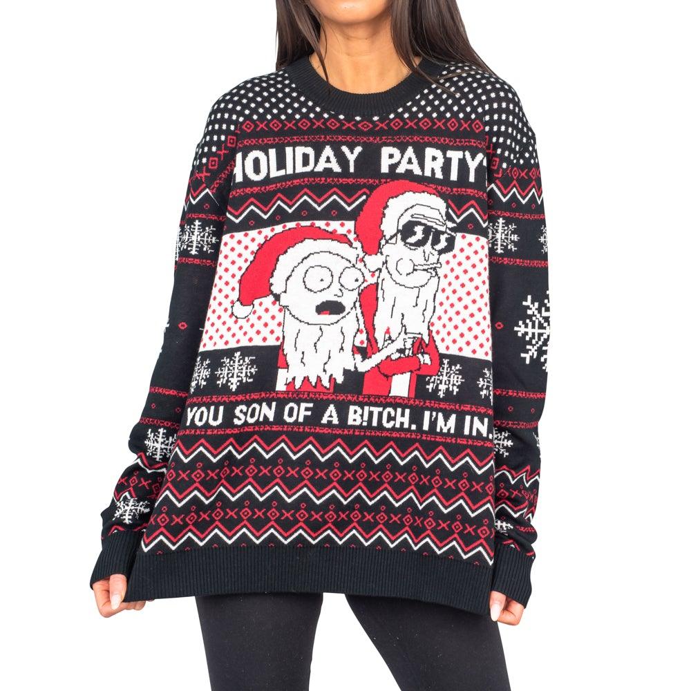 Rick & Morty Son of a B Holiday Sweater - Image 2