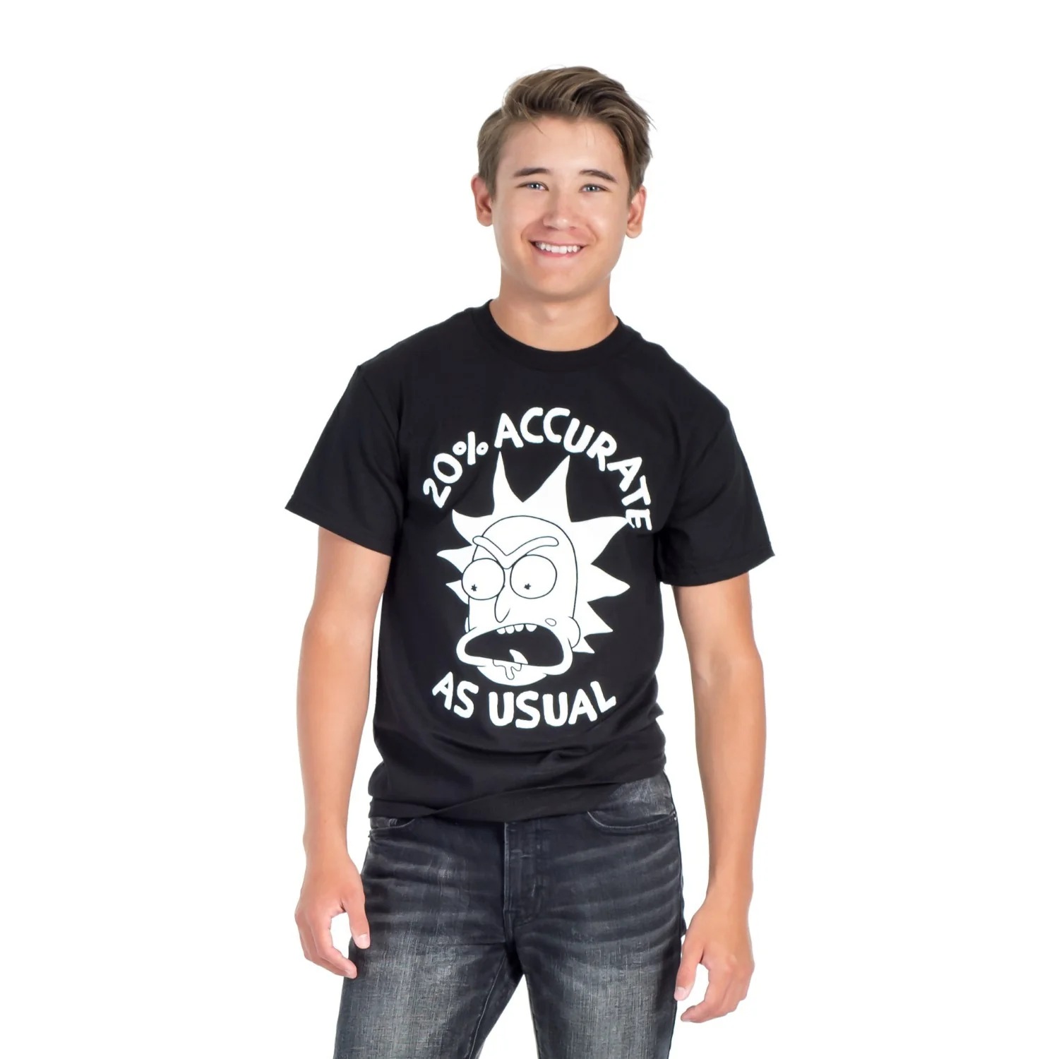 Rick Sanchez Only 20% Accurate As Usual Adult Unisex T-Shirt - Image 3