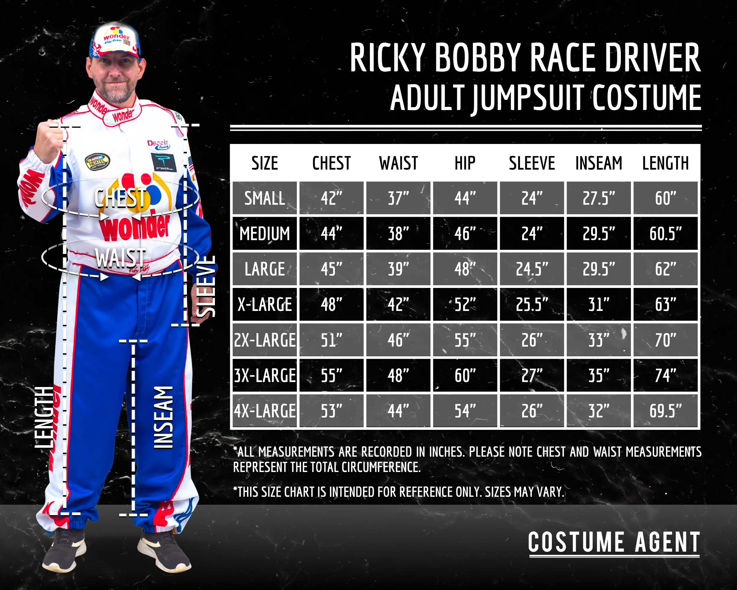 Ricky Bobby Driver Deluxe Jumpsuit and Hat Halloween Costume Cosplay - Image 10