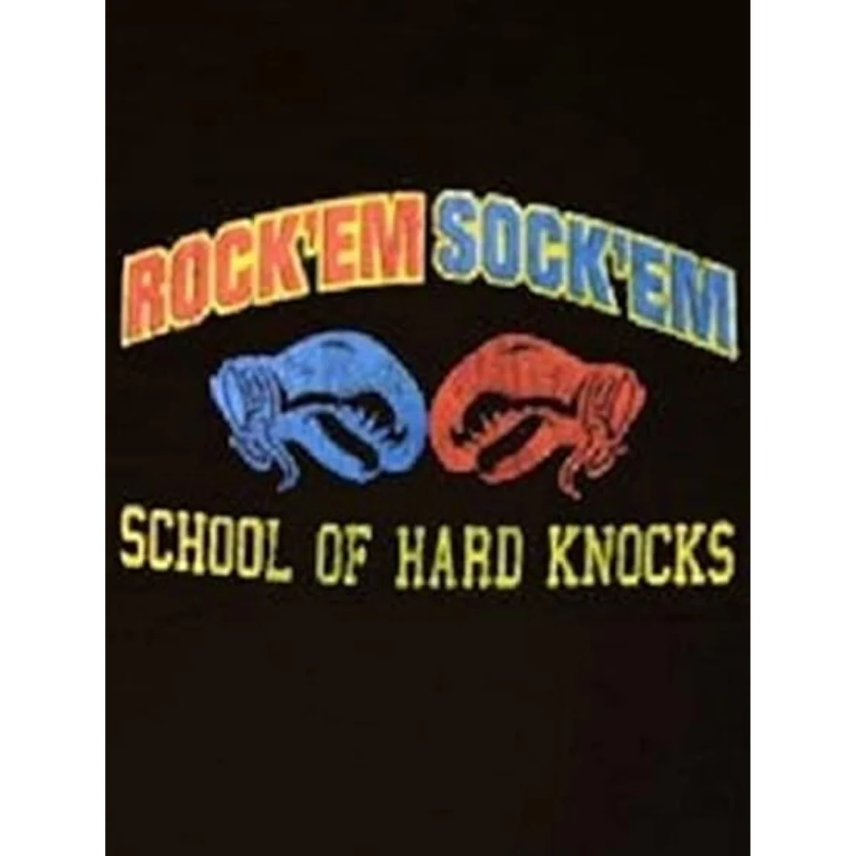 Rock'em Sock'em Robots Hard Knocks Black Tee T-Shirt - Image 2