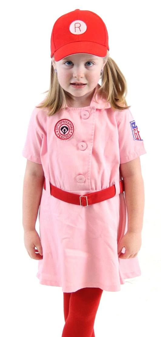 Rockford Peaches Pink Baseball Girls Costume Dress - Image 4