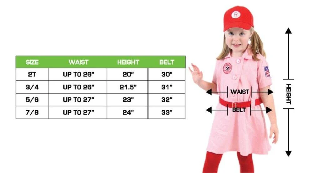 Rockford Peaches Pink Baseball Girls Costume Dress - Image 5