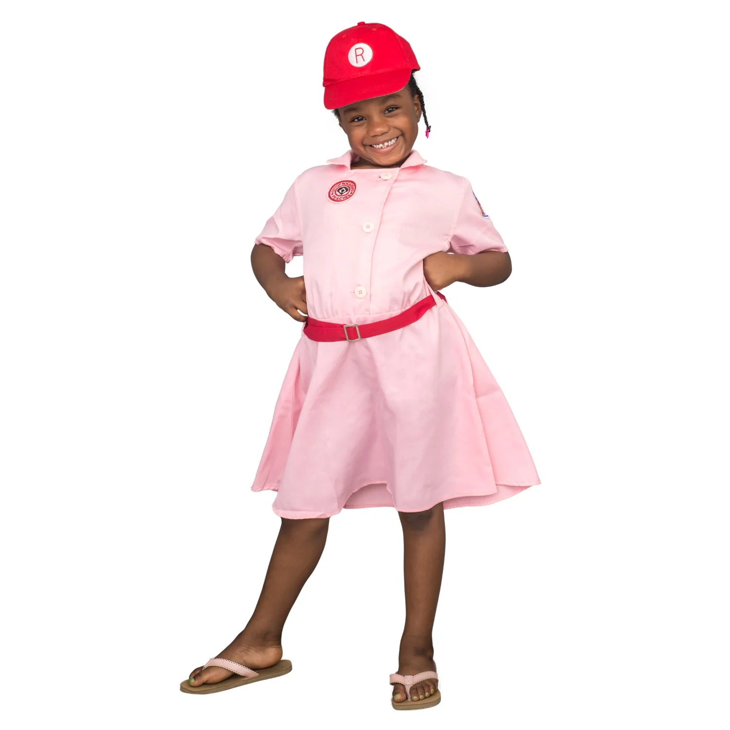 Rockford Peaches Pink Baseball Girls Costume Dress - Image 9