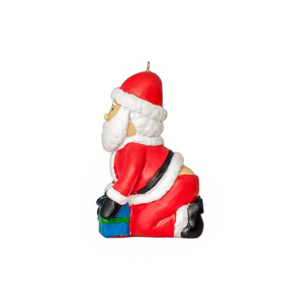 Santa's Behind Christmas Tree Ornament Decoration - Image 3