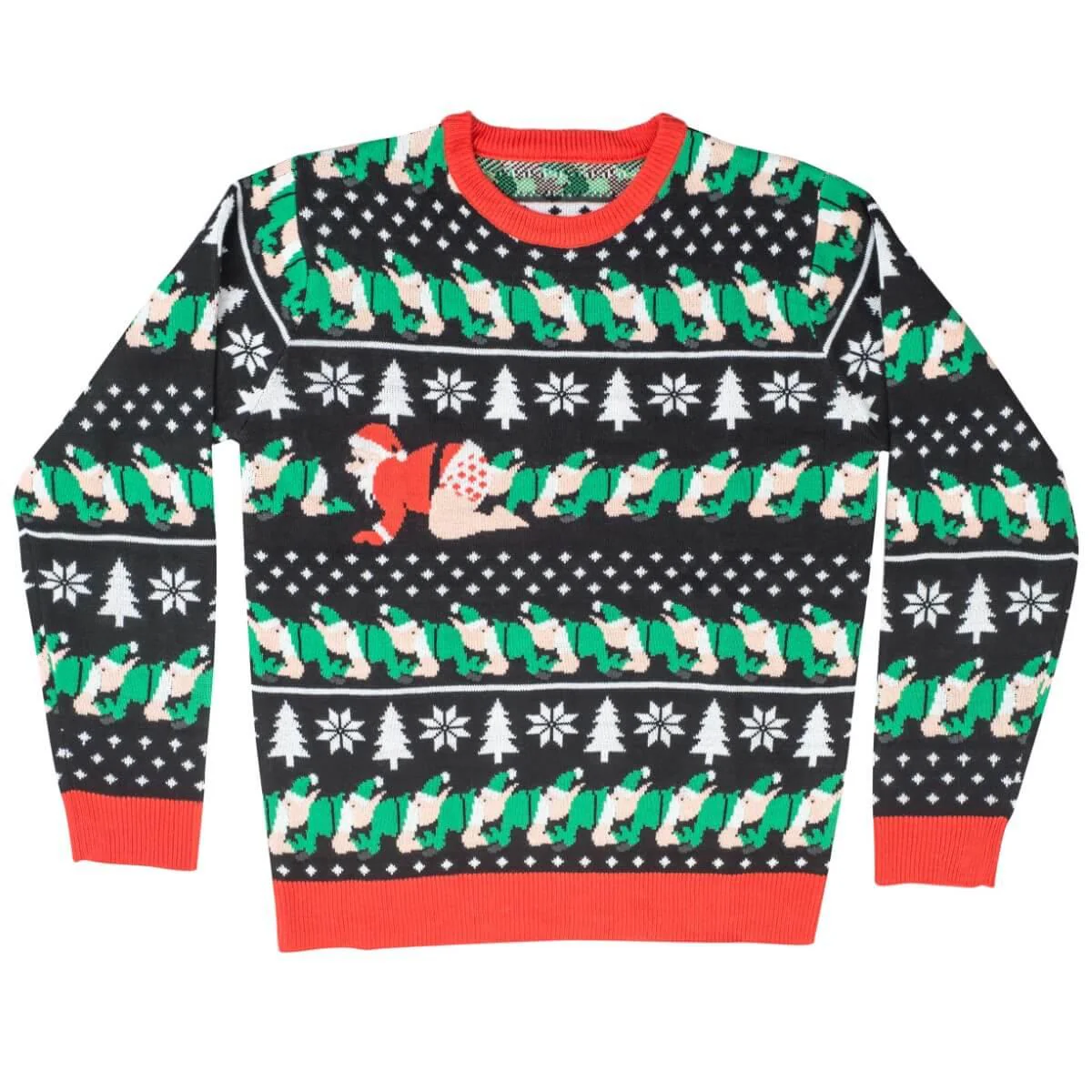 Santa Claus and Elfs Santapead Elves Ugly Christmas Sweater - Image 2