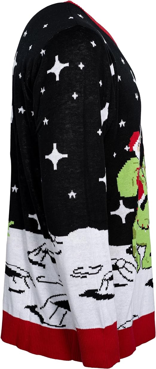 Santa Claus Riding T-Rex on Moon Pixelated - Image 4