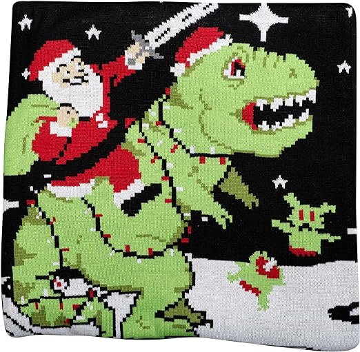 Santa Claus Riding T-Rex on Moon Pixelated - Image 6