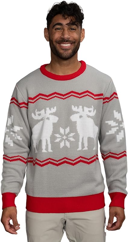 Santa Claus Snowflakes and Moose Scott Sweater - Image 4