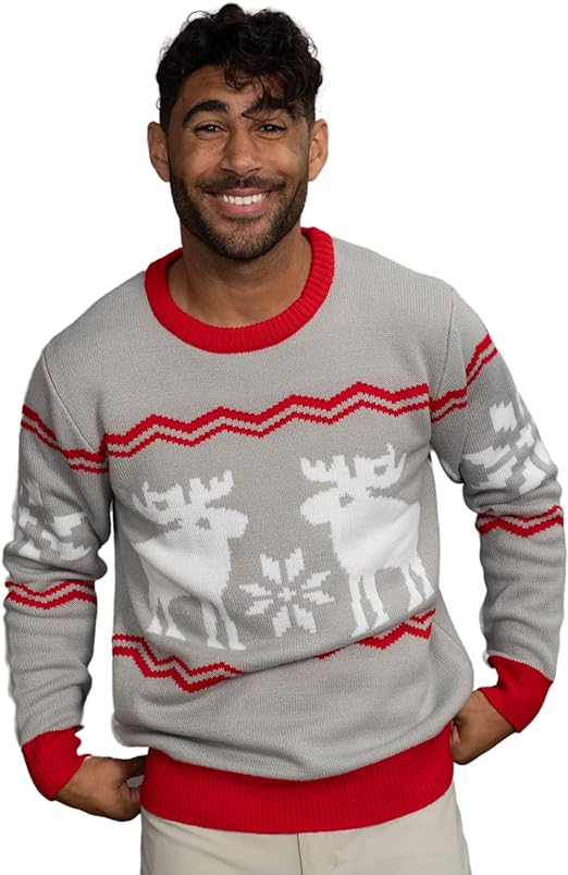 Santa Claus Snowflakes and Moose Scott Sweater - Image 5