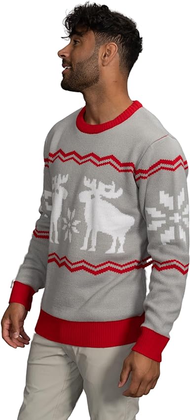 Santa Claus Snowflakes and Moose Scott Sweater - Image 6