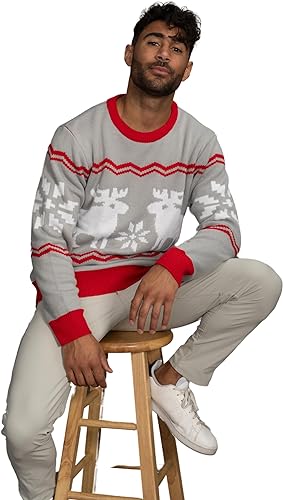 Santa Claus Snowflakes and Moose Scott Sweater - Image 7
