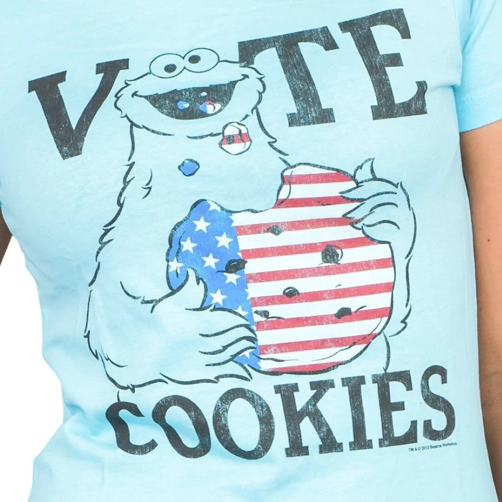 Sesame Street Vote Cookies Cookie Monster T-Shirt - Image 3
