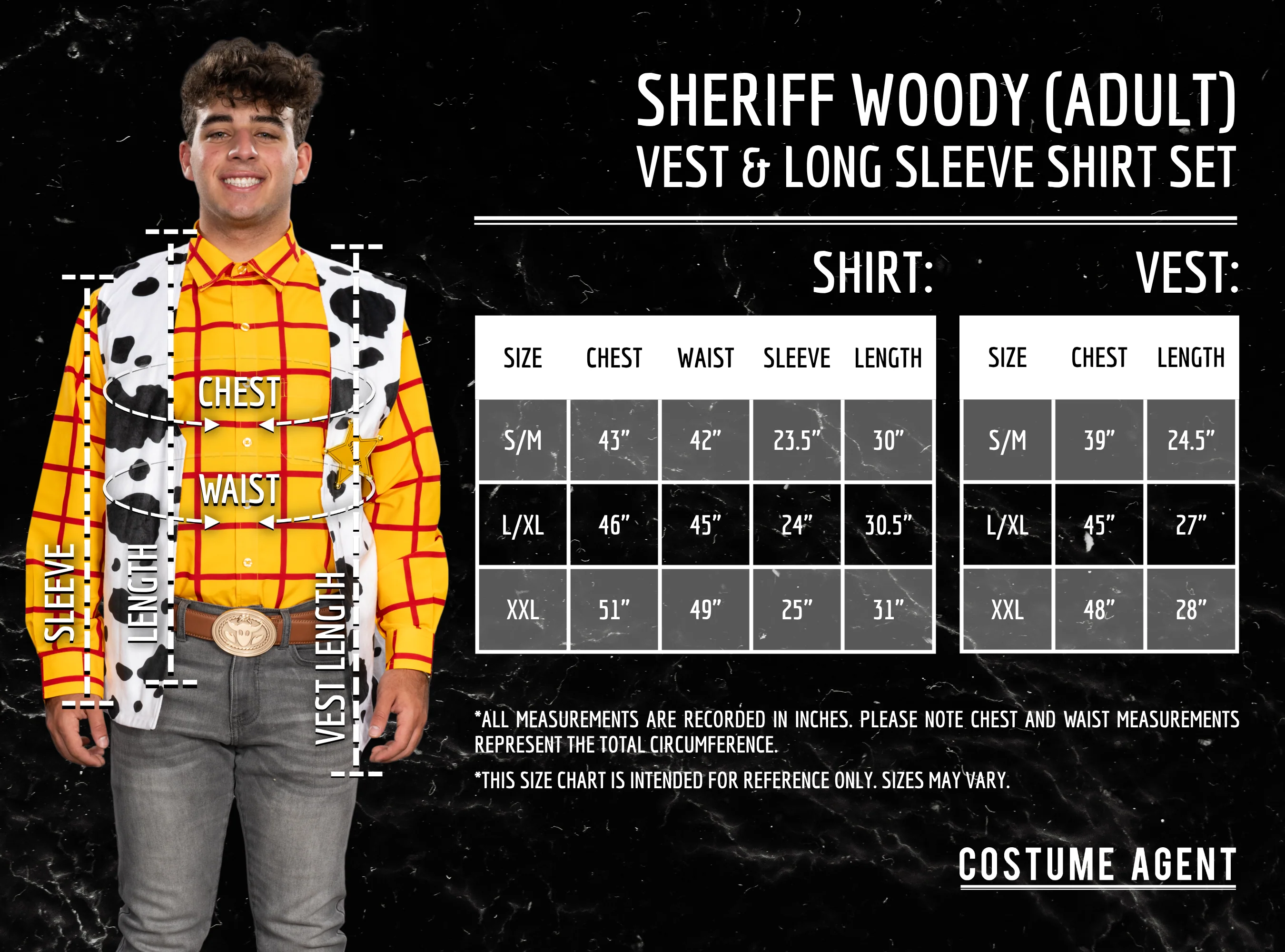 Sheriff Woody Cowboy Adult Halloween Cosplay Costume Set (Shirt, Vest, and Badge) - Image 10