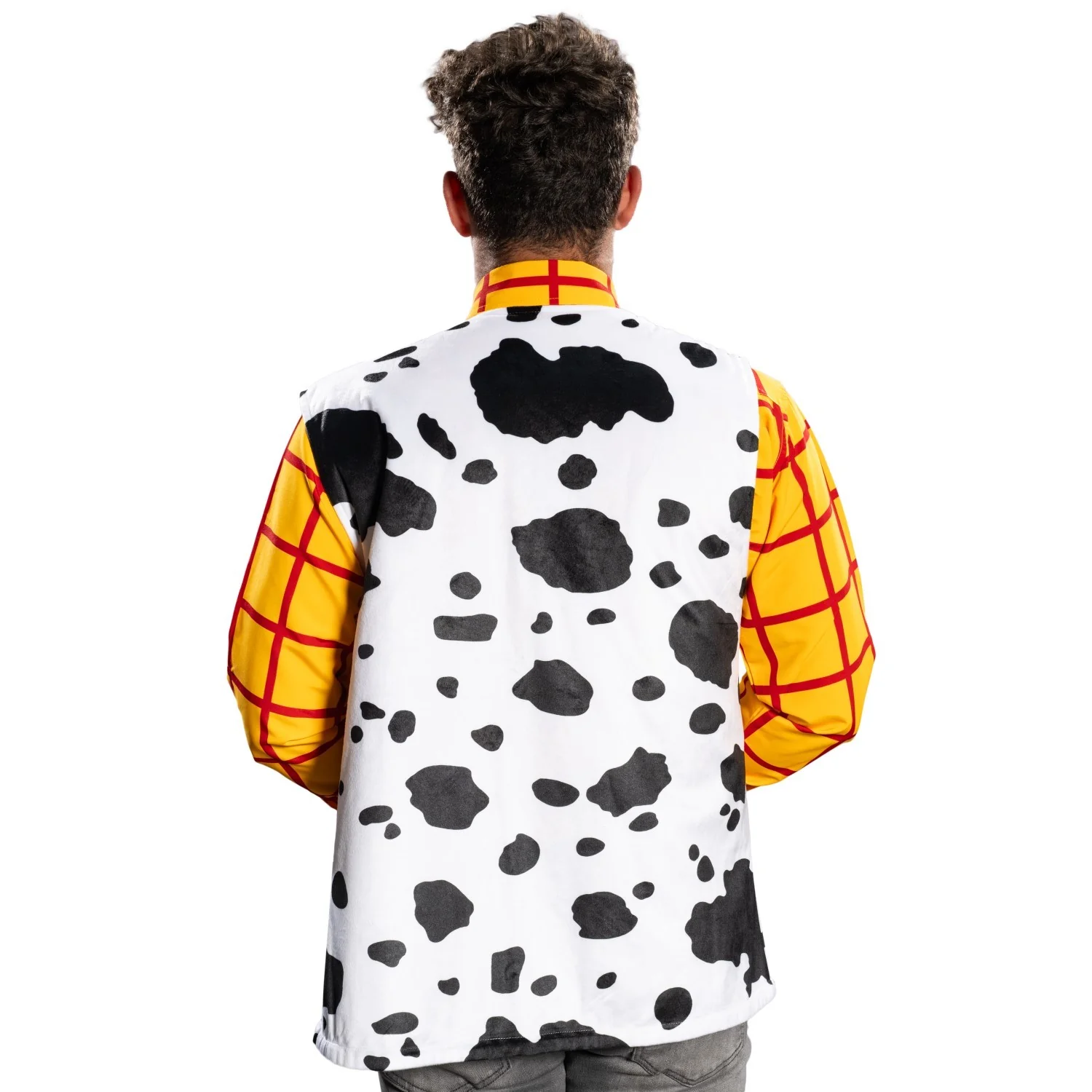 Sheriff Woody Cowboy Adult Halloween Cosplay Costume Set (Shirt, Vest, and Badge) - Image 3