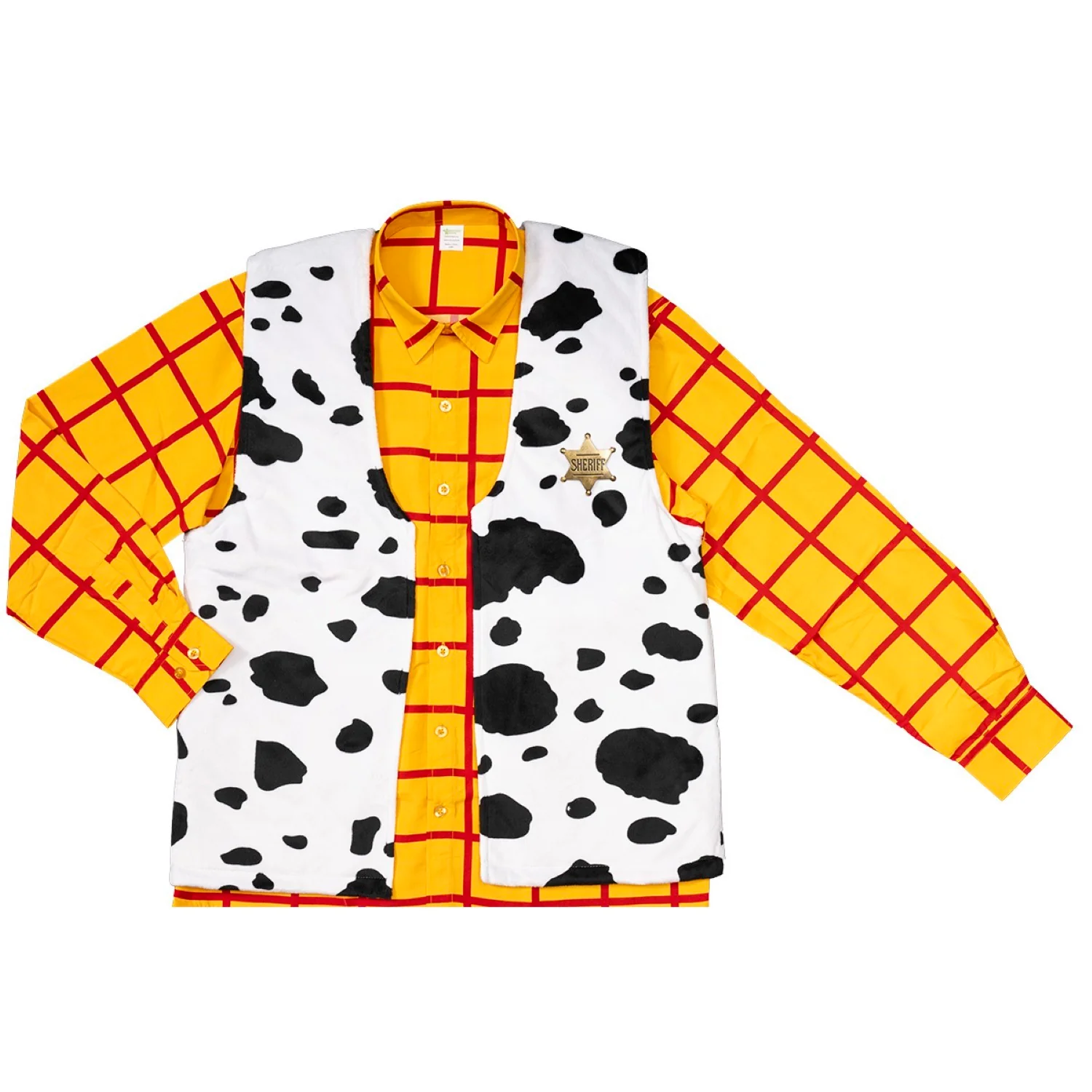 Sheriff Woody Cowboy Adult Halloween Cosplay Costume Set (Shirt, Vest, and Badge) - Image 4