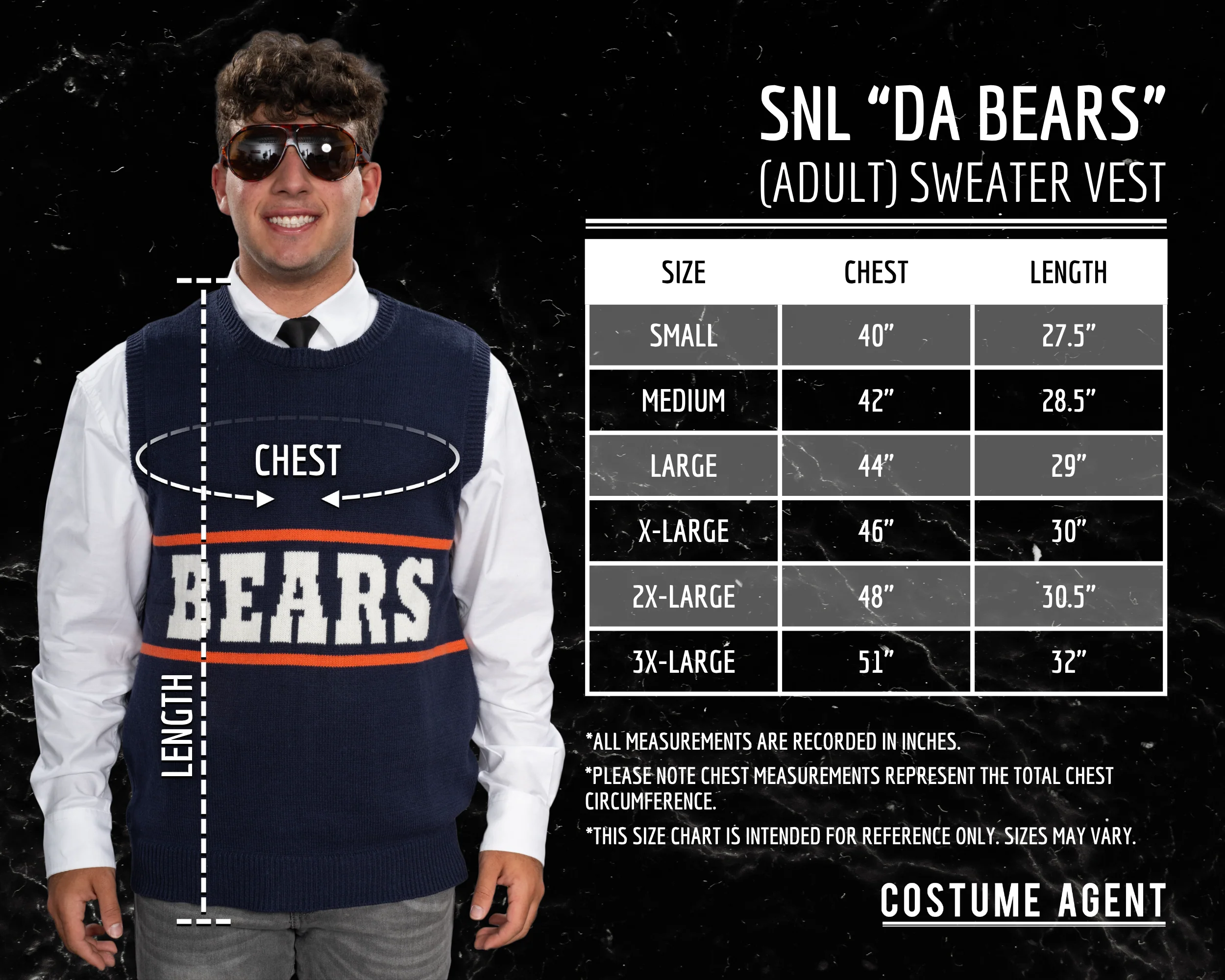 SNL Da Bears Mike Ditka Chicago Bears Sweater Vest - Image 3
