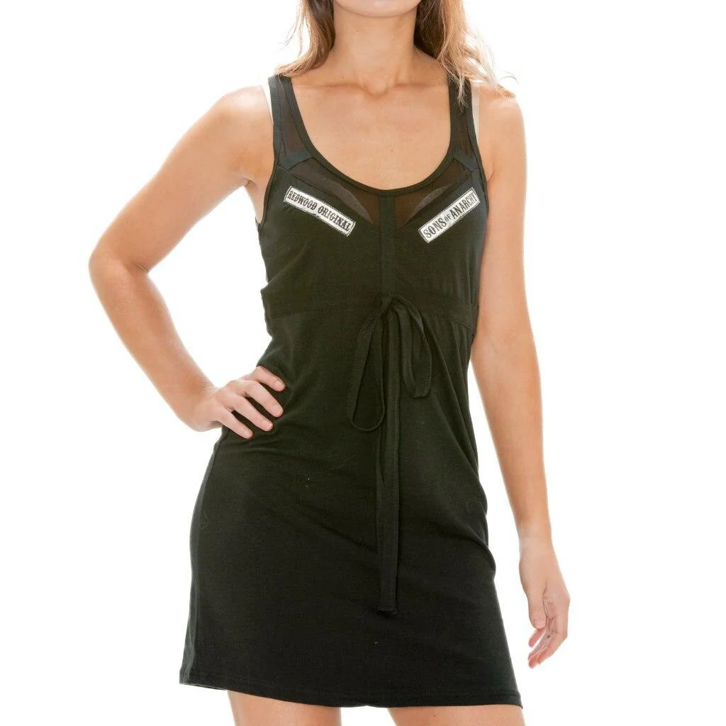 SOA Sleep Tank Dress with Mesh Trim