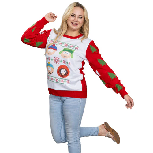 South Park Stan Kyle Cartman Kenny Faces Christmas Sweater - Image 4