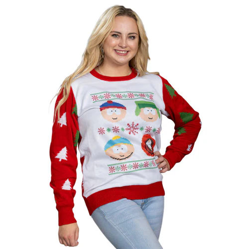 South Park Stan Kyle Cartman Kenny Faces Christmas Sweater - Image 6