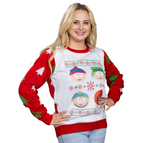 South Park Stan Kyle Cartman Kenny Faces Christmas Sweater - Image 7