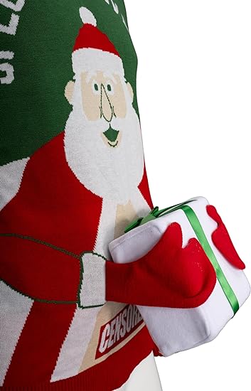 Special Delivery 3D Interactive Santa Claus Gift Christmas Sweater - Image 6