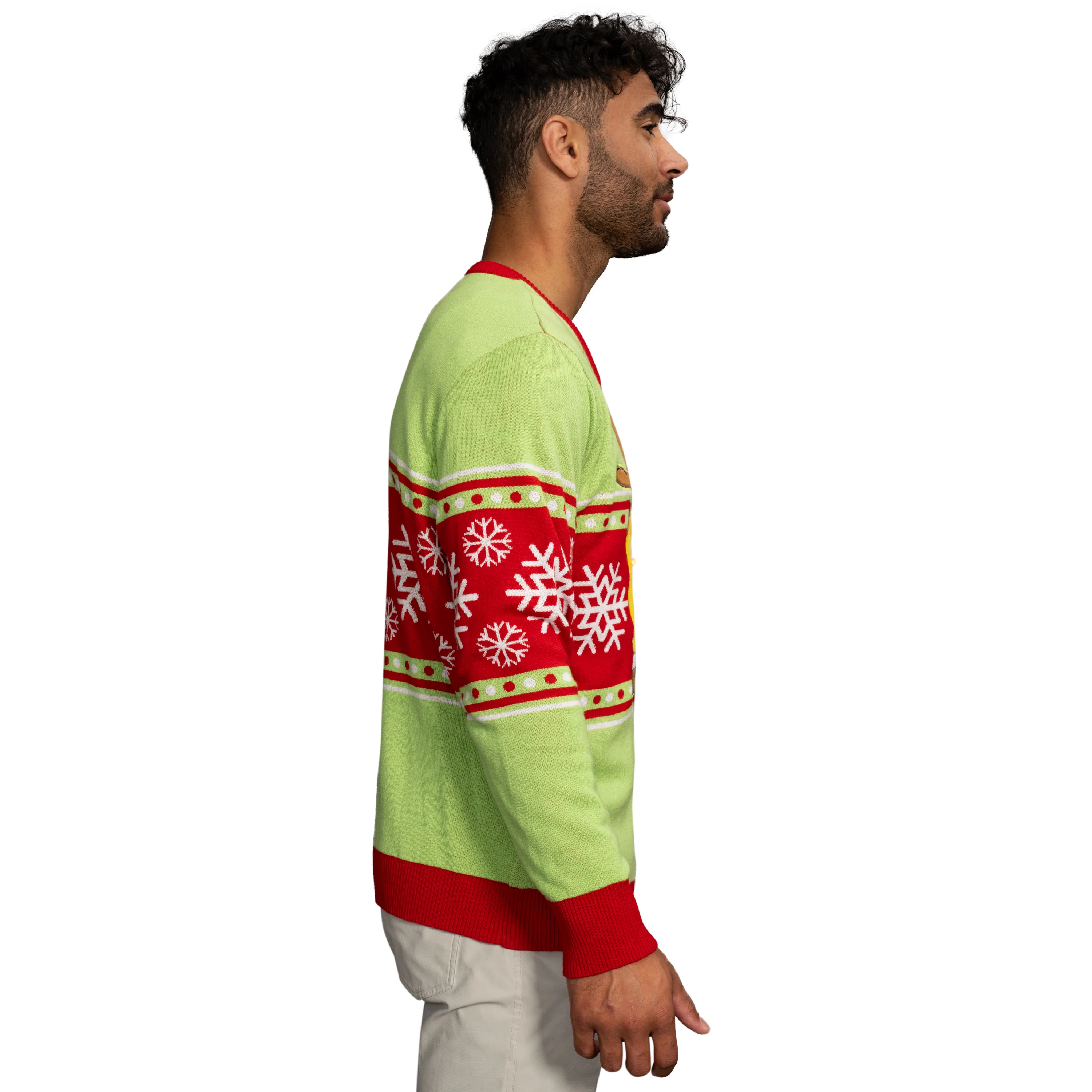 Spongebob LED Reindeer Nose Ugly Christmas Sweater - Image 6