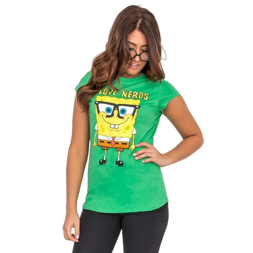 Spongebob Squarepants I Love Nerds T-shirt - Image 2