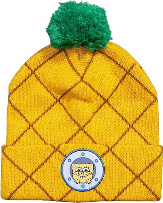 Spongebob Squarepants Pineapple Pom Cuffed Beanie Hat - Image 5
