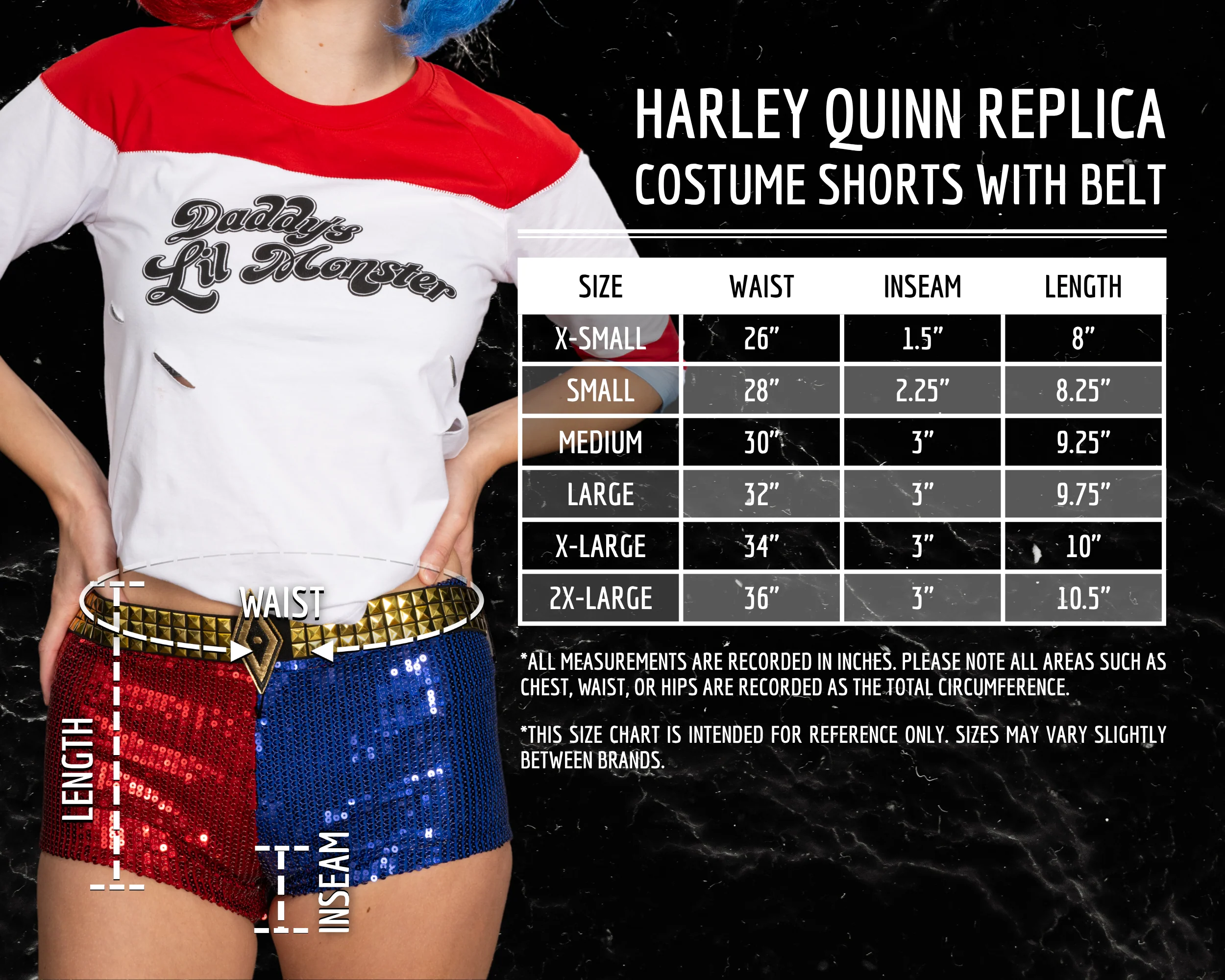 SS Movie Replica Harley Quinn Halloween Cosplay Costume Shorts with Belt - Image 5