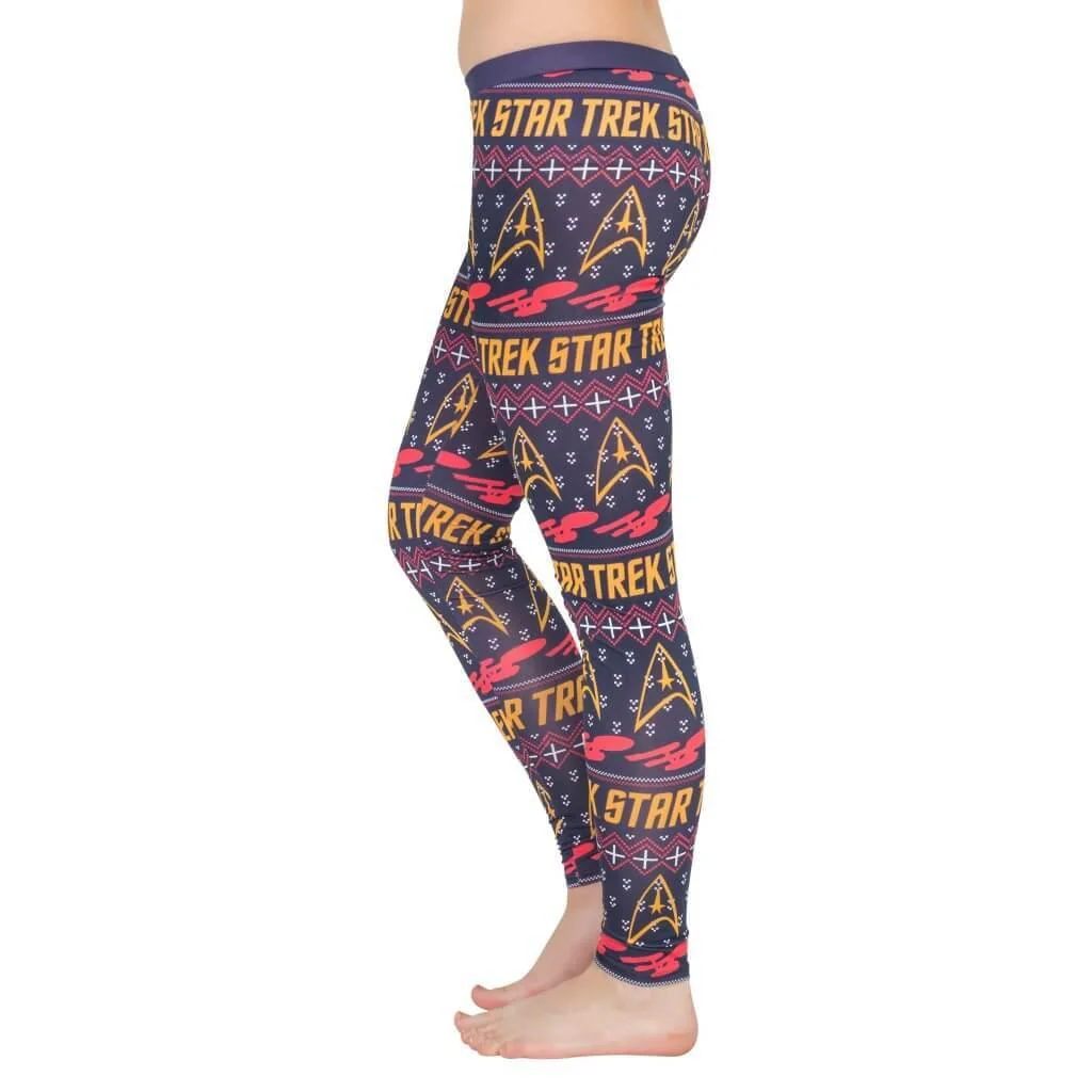 Star Trek Command Ugly Christmas Pattern Leggings - Image 5