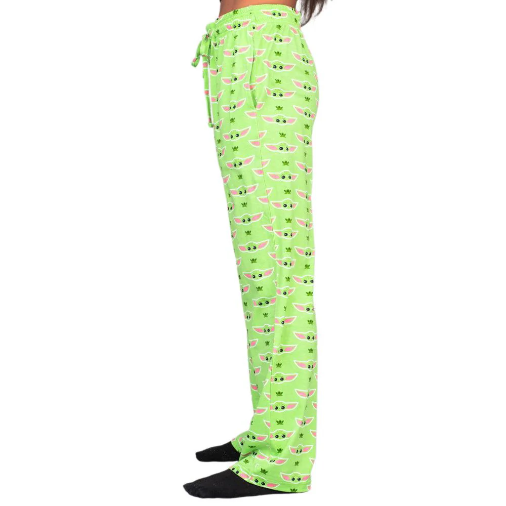 Star Wars Baby Yoda and Frogs Pajamas Green Lounge Pants - Image 3