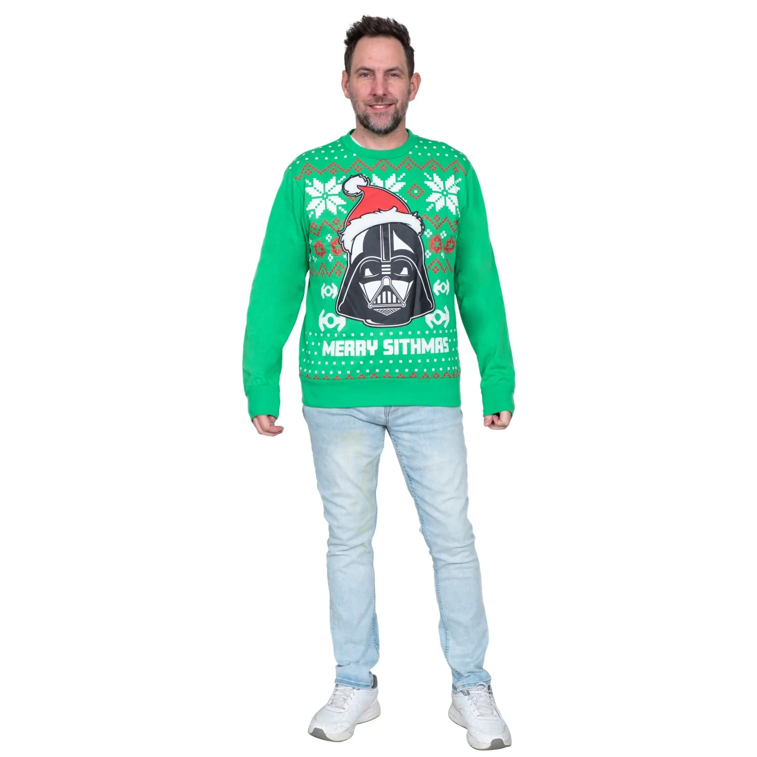Star Wars Merry Sithmas Darth Vader Green Ugly Christmas Sweatshirt - Image 2