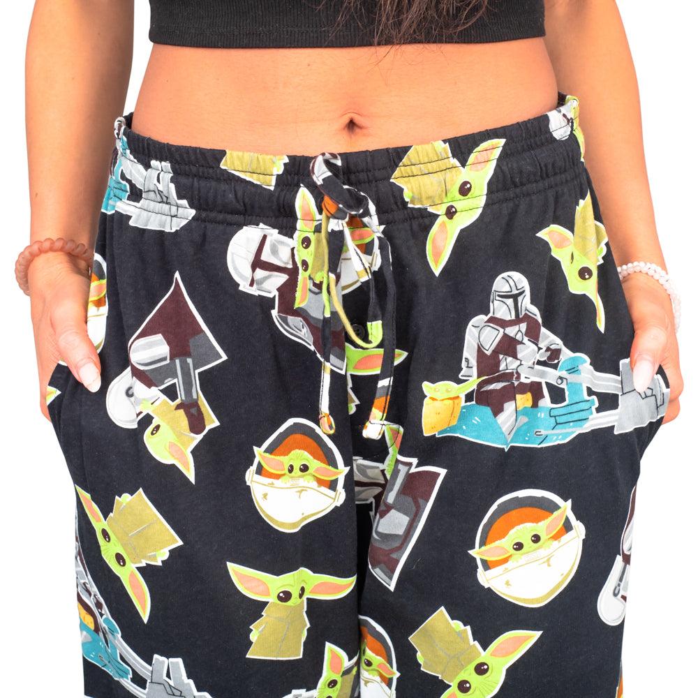 Star Wars The Mandalorian Baby Yoda Pajamas Black Lounge Pants - Image 4