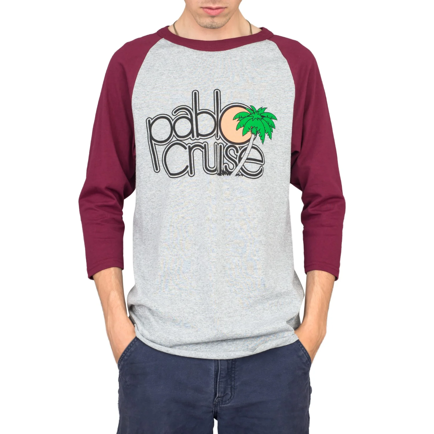 Step Bros Pablo Cruise Adult Gray and Maroon Raglan Funny Movie T-Shirt Tee - Image 11