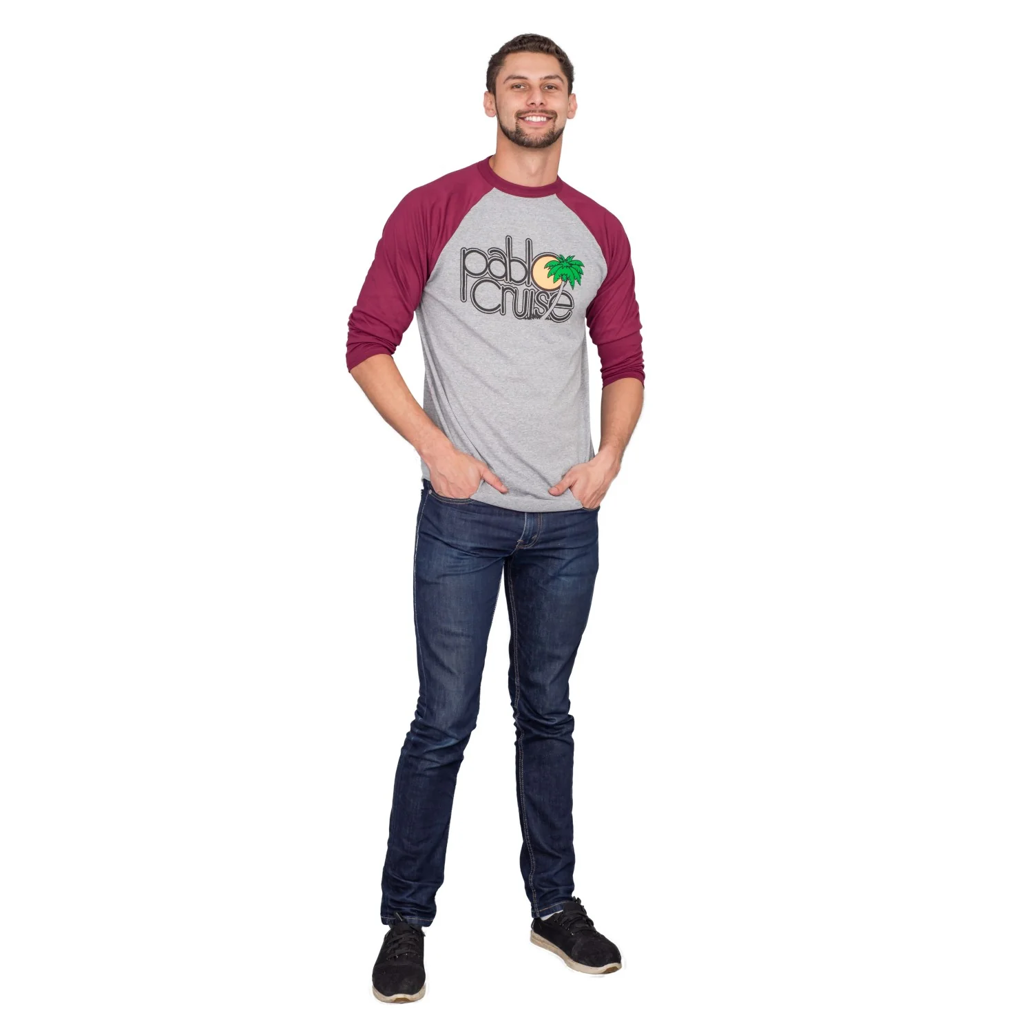 Step Bros Pablo Cruise Adult Gray and Maroon Raglan Funny Movie T-Shirt Tee - Image 12
