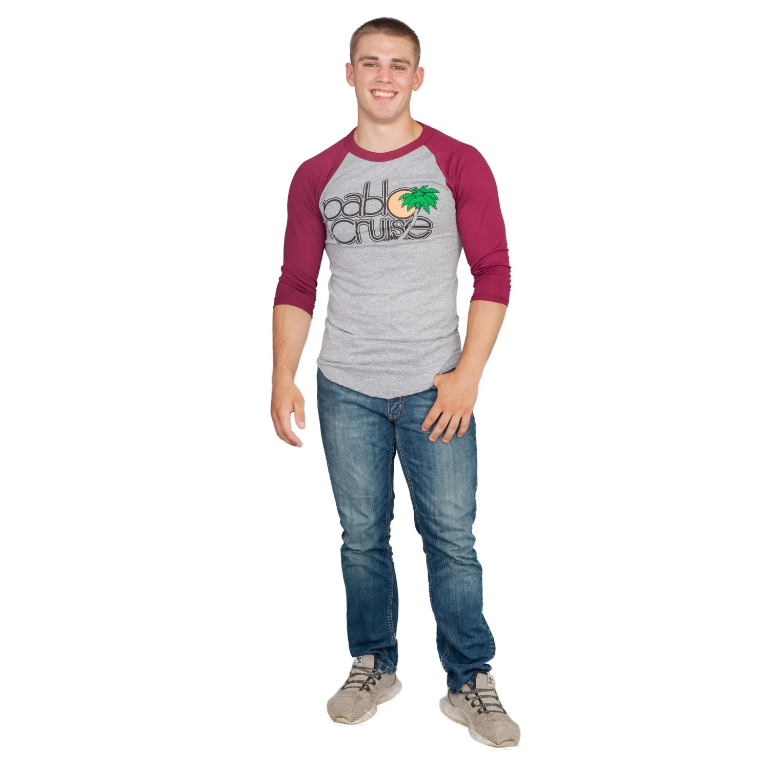 Step Bros Pablo Cruise Adult Gray and Maroon Raglan Funny Movie T-Shirt Tee - Image 13