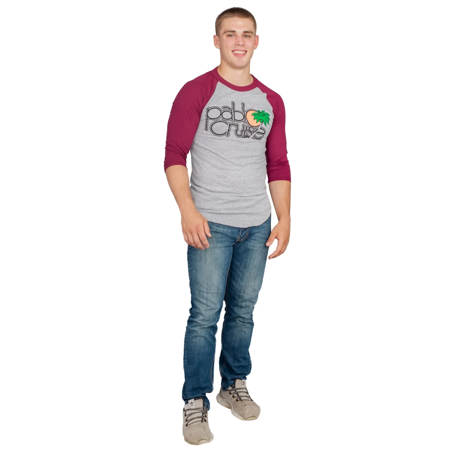 Step Bros Pablo Cruise Adult Gray and Maroon Raglan Funny Movie T-Shirt Tee - Image 15