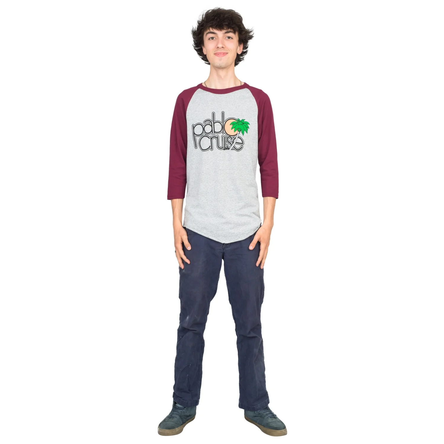 Step Bros Pablo Cruise Adult Gray and Maroon Raglan Funny Movie T-Shirt Tee - Image 2